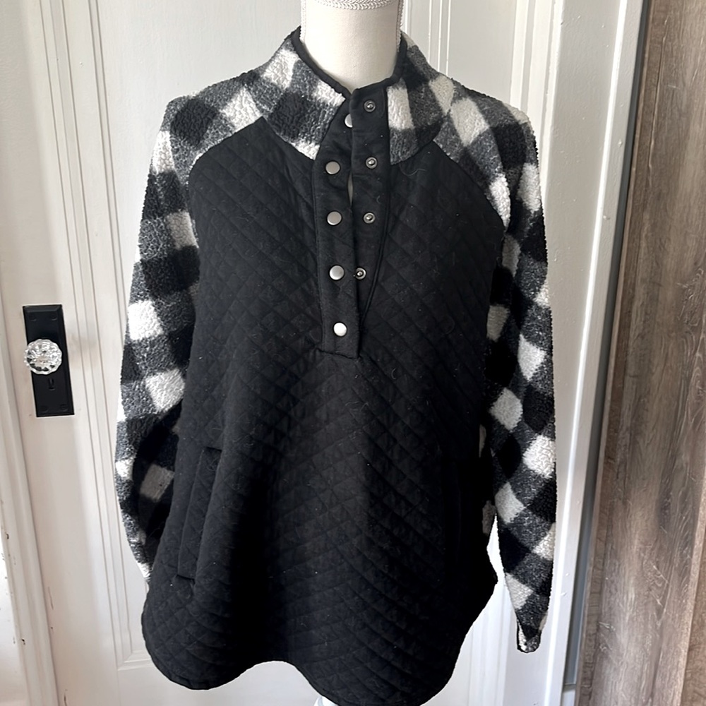 Checkered Sherpa sweater